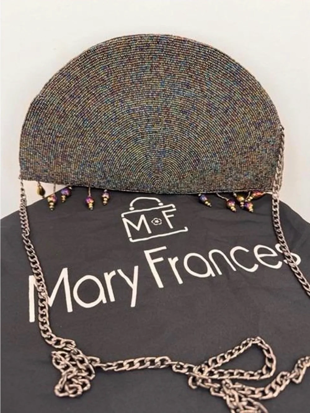 Mary Frances Rainbow Beaded Half-Moon Crossbody Bag - Multicolor